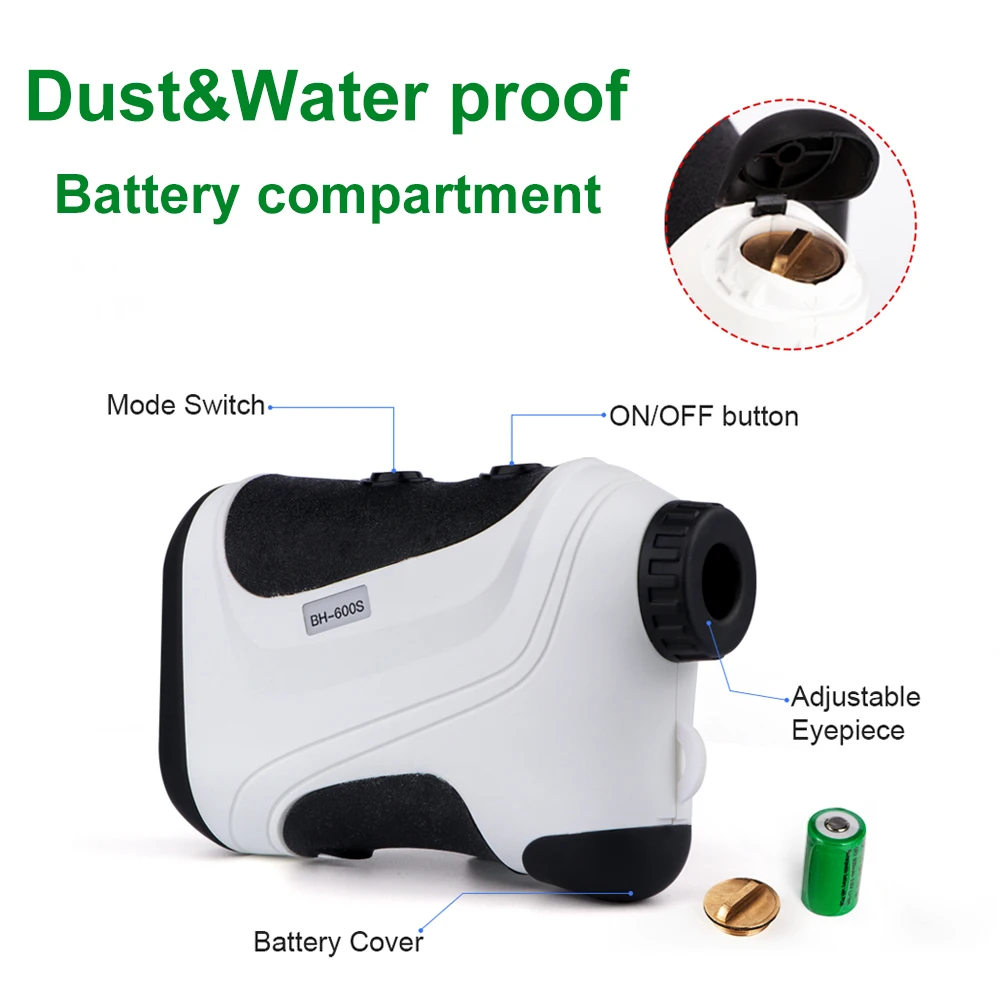 Bosean Golf Rangefinder with Slope adjust Flag-Lock with Vibrate 600M Laser Distance Meter Range Finder Telescope BH600S