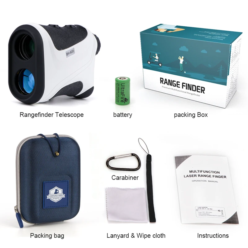 Bosean Golf Rangefinder with Slope adjust Flag-Lock with Vibrate 600M Laser Distance Meter Range Finder Telescope BH600S