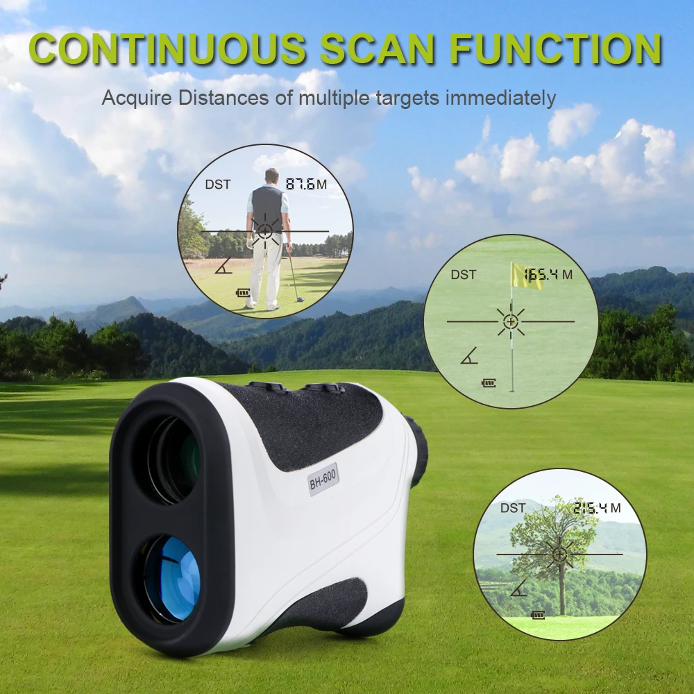 Bosean Golf Rangefinder with Slope adjust Flag-Lock with Vibrate 600M Laser Distance Meter Range Finder Telescope BH600S